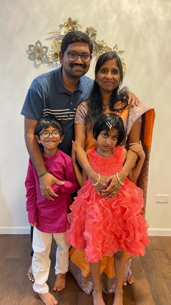 Subramanian with his family today
